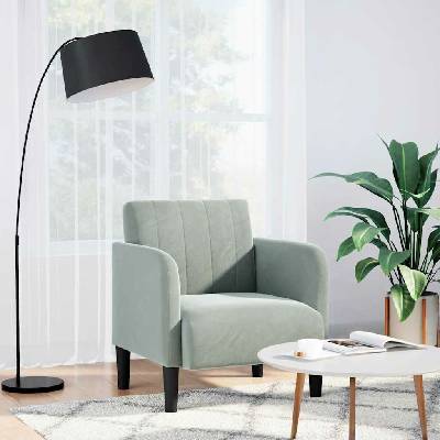 vidaXL 4100578 Rozkládací s područkami světle šedé 54 cm Velvet