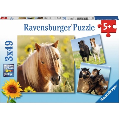Ravensburger krásné koně 3 x 49 dílků