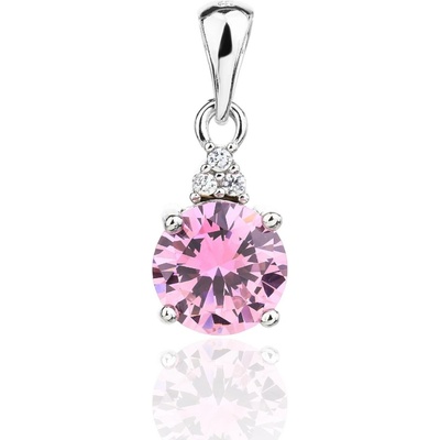 Jan Kos jewellery Stříbrný přívěsek s růžovým zirkonem MHT 8