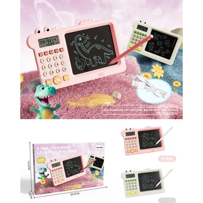 Mamido Dětský psací tablet s kalkulačkou 2v1 dinosaurus