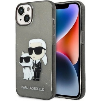 KARL LAGERFELD Glitter Karl&Choupette hardcase за Apple iPhone 14 Plus 6.7, KLHCP14MHNKCTGK Черен