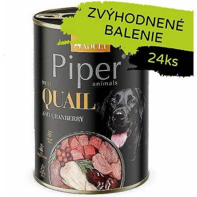 Piper konzerva pre psov s prepelicou a brusnicami 24 × 400 g