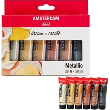 Amsterdam Metallic sada akrylových farieb 20 ml 6 ks