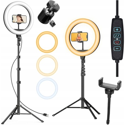 MG Selfie Ring Fill kruhové LED svetlo 13'' + statív, čierne 5903396108563