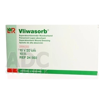 VLIWASORB Krytie na rany 10 x 20 cm superabsorpčné, sterilné 10 ks