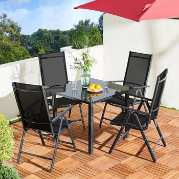 Dekorhome Záhradný jedálenský set 4+1 D2520 antracit