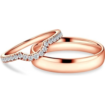 Savicki Svadobné obrúčky This is Love ružové zlato laboratórne diamanty polguľaté OBR TIL LAB R