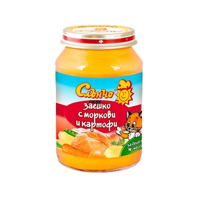 Слънчо пюре заешко с моркови и картофи - 190 г