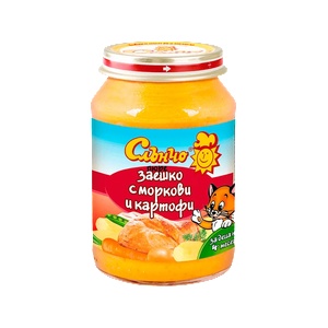 Слънчо пюре заешко с моркови и картофи - 190 г - bubu