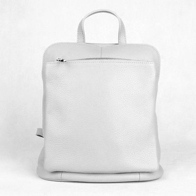 Vera Pelle Malý/střední šedý kožený batoh/crossbody kabelka no. 210