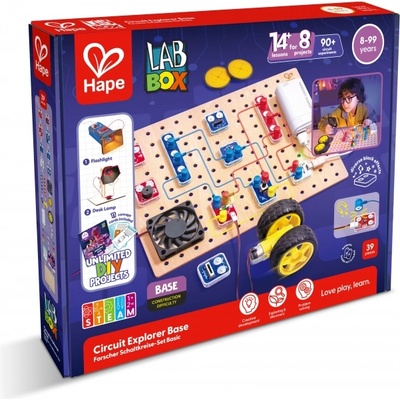 Hape Образователен комплект Hape - LabBox, Изследване на вериги, Базово ниво (H5202)