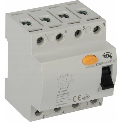 Kanlux 4P 40A 0,03A typ AC KRD10-4/40/30-AC VDE 38741