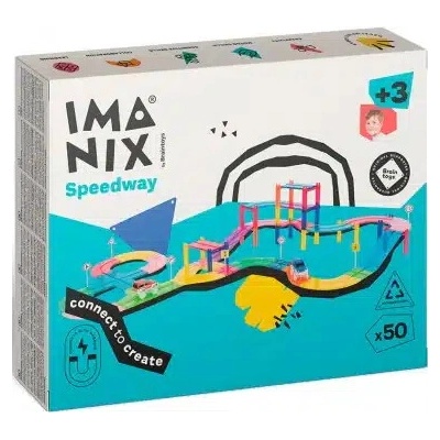 IMANIX Magnetická stavebnica speedway - 50 ks