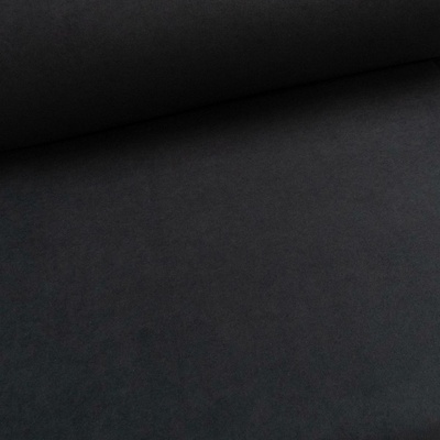 TextilCentrum.cz Potahová látka na stropnici do auta AUTOMOTIVE HEADLINER VELUR BLACK, černá s chloupkem a molitanem, mesh lining, š.180cm (látka v metráži)