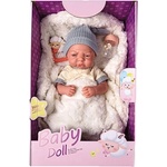 OCIE Baby Doll Реалистично бебе с пухкаво чувалче и сива шапка