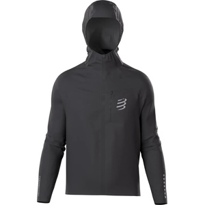 Compressport Мъжко яке за бягане Compressport Tempest Waterproof Jacket Running jacket - Black / Reflective Silver (028-0898-0113)