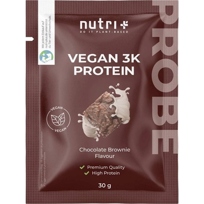 nutri + Пробен размер на вегански 3K протеин на прах - Chocolate Brownie