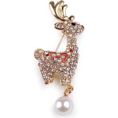 Stoklasa brož s broušenými kamínky a perlou sob crystal