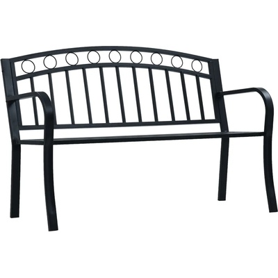 vidaXL Градинска пейка, 125 см, черна, стомана (47945)