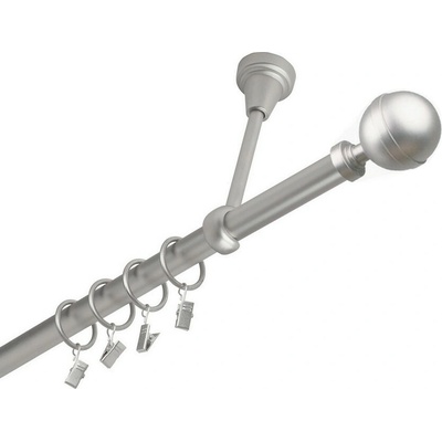 OK-GarnýžeCZ Garnýž kovová jednořadá 19mm Kalisto satina 170 cm do stropu / kroužky s žabkou