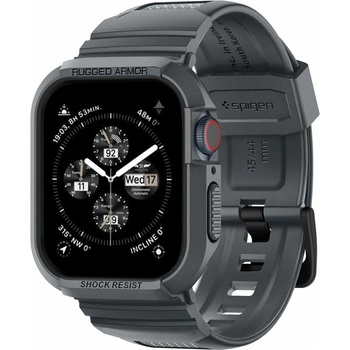 Spigen Удароустойчив кейс с каишка за Apple Watch 4/5/6/7/8/9/SE (44/45mm) от Spigen Rugged Armor Pro - Dark Grey (8809971222662)