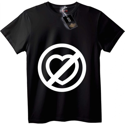 NOONEBRAND Тениска Символ без любов - XS, Black