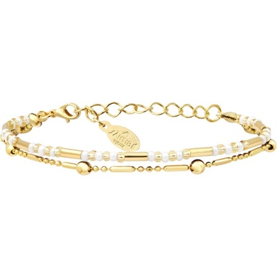 Sàntibé Pozlacený dvojitý náramek Blanc Doré Divine DIV1 TUB-BLAN-BRA-2