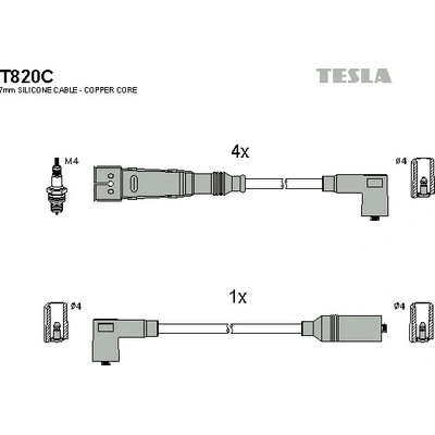 Sada zapaľovacích káblov TESLA T820C