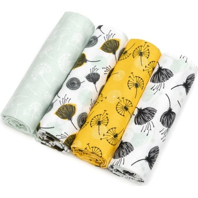 T-TOMI Cloth Diapers Dandelions látkové plienky 76x76 cm 4 ks