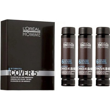 L'Oréal Professionnel Homme Cover 5 Hair Color farba na vlasy 4 stredná hnedá 3 x 50 ml