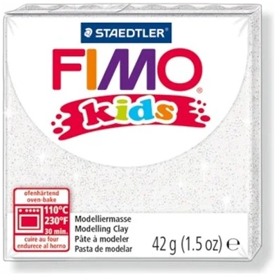 FIMO Глина, 42 г, горима, FIMO "Kids", бяла с блясък 8030-052 (8030-052)