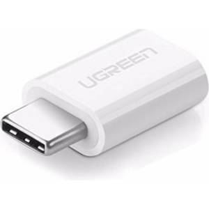 UGREEN Адаптер Ugreen 30154, от USB micro B(ж) към USB C(м), бял (30154)