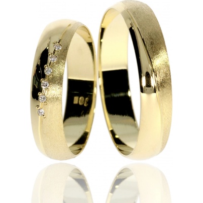 Zlatnictví Helios Zlaté snubní prsteny L 249 Se Zirkony