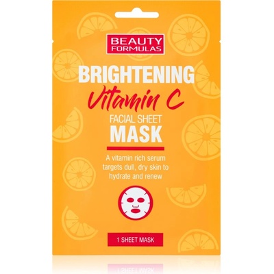 Beauty Formulas Vitamin C озаряваща платнена маска с витамин С
