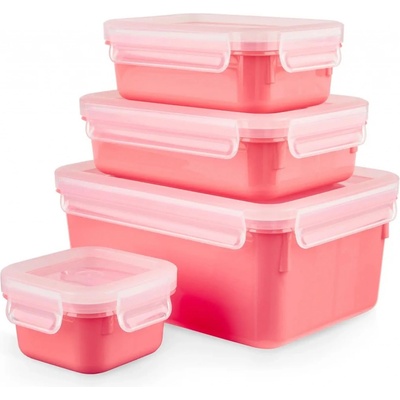 Tefal Master Seal Colour Edition N1030910 Dóza na potraviny plast korálově červená 4 ks