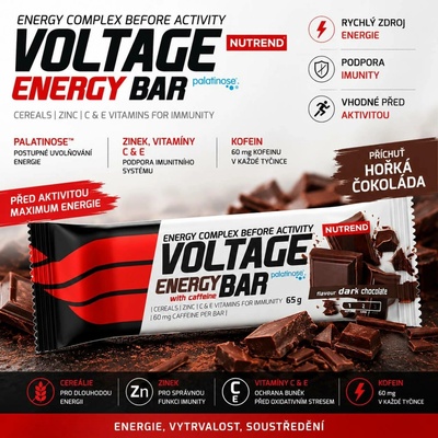 NUTREND VOLTAGE ENERGY BAR WITH CAFFEINE 65 g