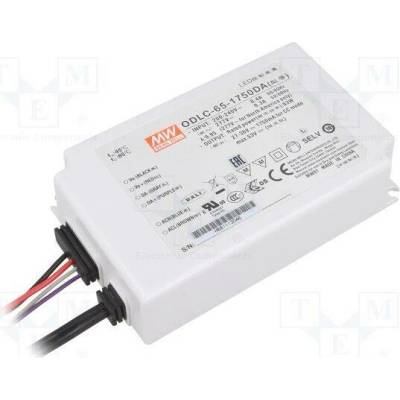 MEAN WELL ODLC-65-1750DA Napájecí zdroj: spínaný; LED; DALI; 63W; 27÷36VDC; 180÷295VAC; IP67