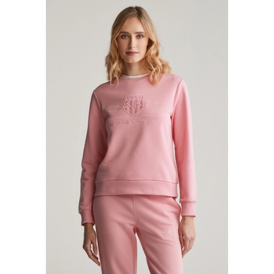Gant Reg Tonal Shield C-Neck Sweat Geranium Pink