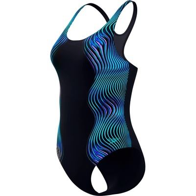 Speedo Дамски бански костюм Speedo Women's Print Medalist One Piece Swimsuit - Anthracite - размер 34 (EU) (150-6097-0111)
