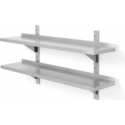 Hendi Police závěsná výškově nastavitelná, dvoupatrová, 2-konzole, 1200x300x(H)600mm