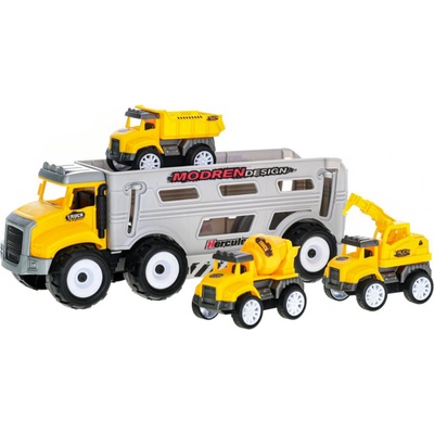 M.T. Auto nákladní na setrvačník a 3 stavební vozidla na zpětný chod – Zboží Mobilmania