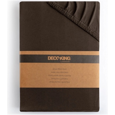 DecoKing bavlna jersey prostěradlo s gumou Amber čokoládové 120-140x200x30