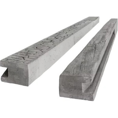 Betonový sloupek koncový na 2,0 m plot (275 cm) vzorovaný oboustranný - dřevo (cena za 1 ks) - Hnědá
