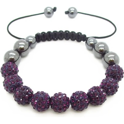 Blingstar náramek Shamballa Luxury Purple B334 korálky