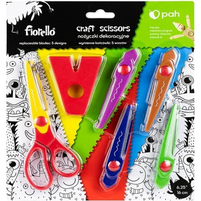 Dekoračné nožnice 16 cm Fiorello, 5 vymeniteľných čepelí