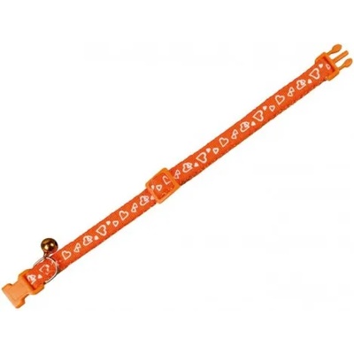 NOBBY Нашийник за котка със звънче Heart - оранжево, ширина 10 мм обиколка - 20-30 см NOBBY Германия 78066-04