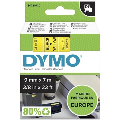 DYMO páska D1 9mm x 7m, černá na žluté, 40918, S0720730