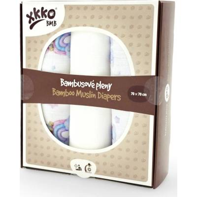 XKKO Bambusové pleny BMB 70x70 Digi Unicorns 3ks
