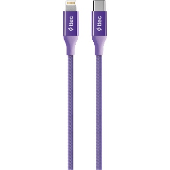 Ttec Кабел ttec AlumiCable Type-c - Lightning Fast Charging Cable 150cm - Лилав