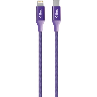 Ttec Кабел ttec AlumiCable Type-c - Lightning Fast Charging Cable 150cm - Лилав